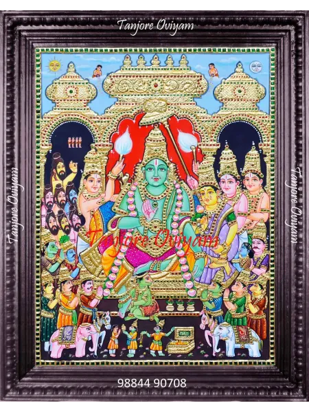 Handmade Ramar Pattabishegam Tanjore Painting